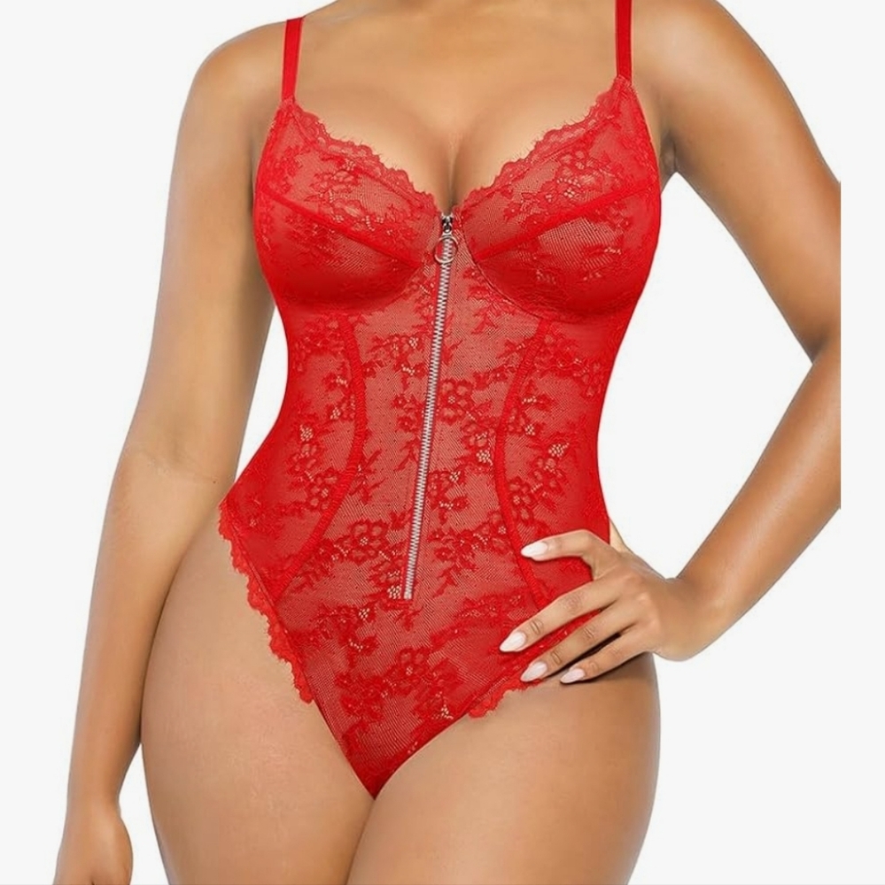 New SHAPELLX Lace Bodysuit for Women Tummy Control Hourglass Shapewear Size 3X!